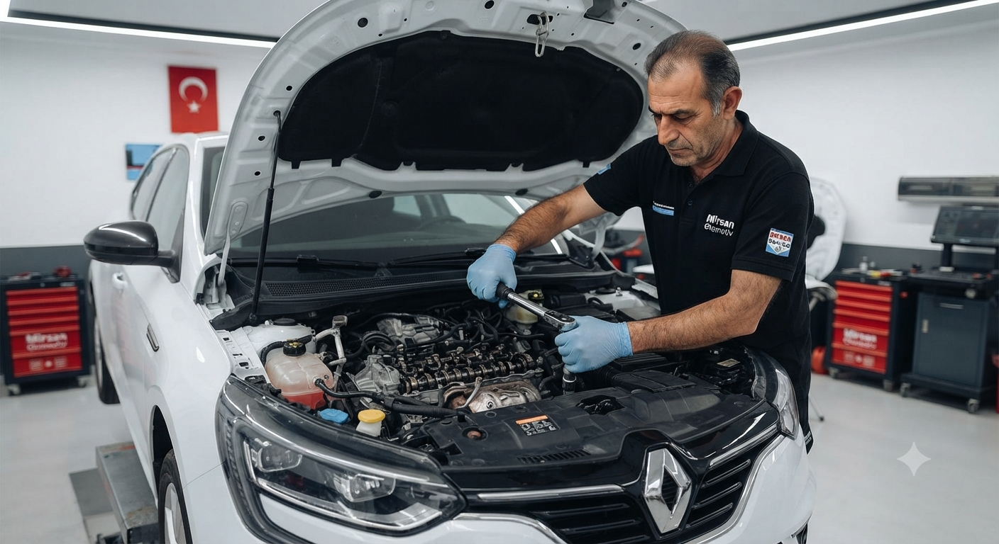 Anadolu Yakası motor bakımı sırasında aracın motor kontrolünün yapılması